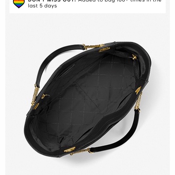 NWT MICHAEL Michael Kors Jet Set Large Saffiano Leather Shoulder Bag - Black - Picture 2 of 3